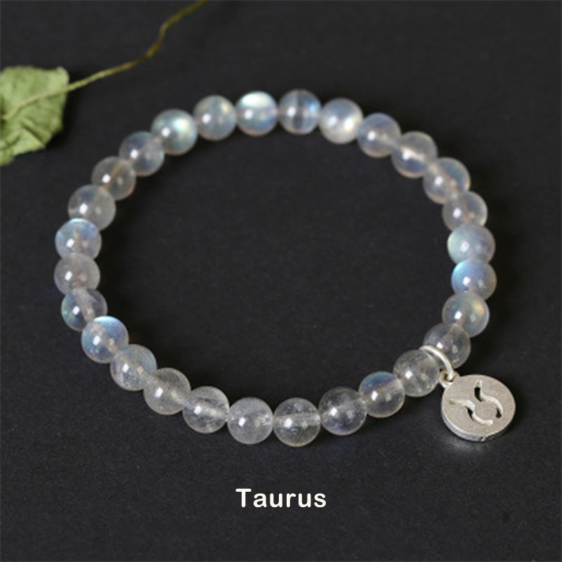 12 Constellations of the Zodiac Moonstone Charming Bracelet Bracelet BS Taurus