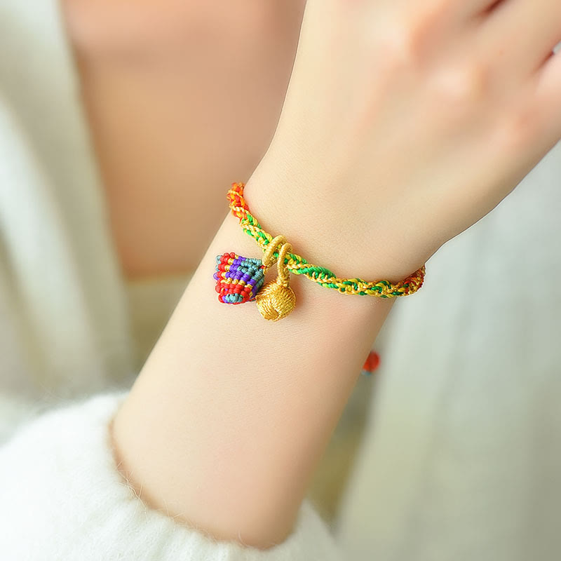 Buddha Stones Colorful Rope Luck Handcrafted Zongzi Charm Bracelet Bracelet BS 2