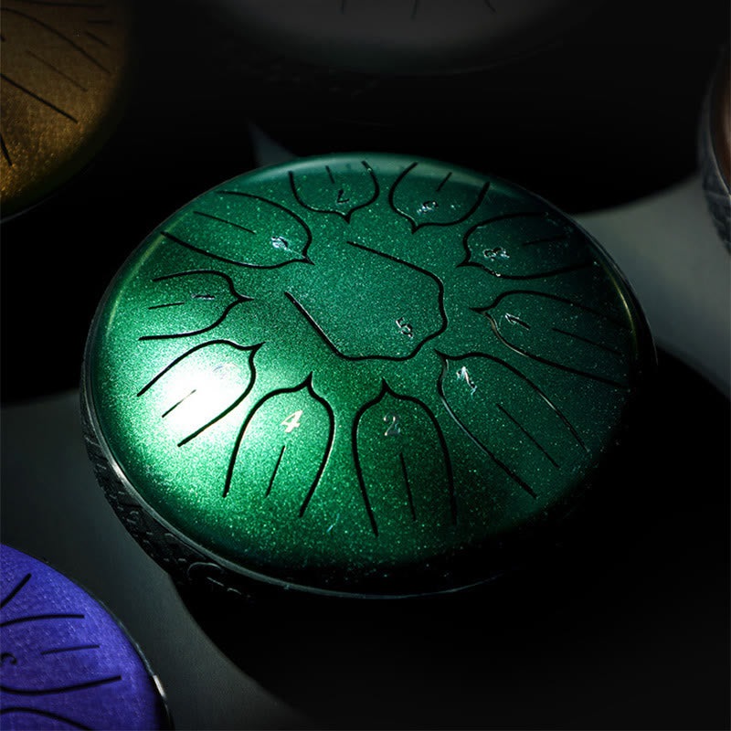 Buddha Stones Steel Tongue Drum Sound Healing Meditation Yoga Lotus Drum Kit 11 Note 6 Inch Tongue Drum BS 12
