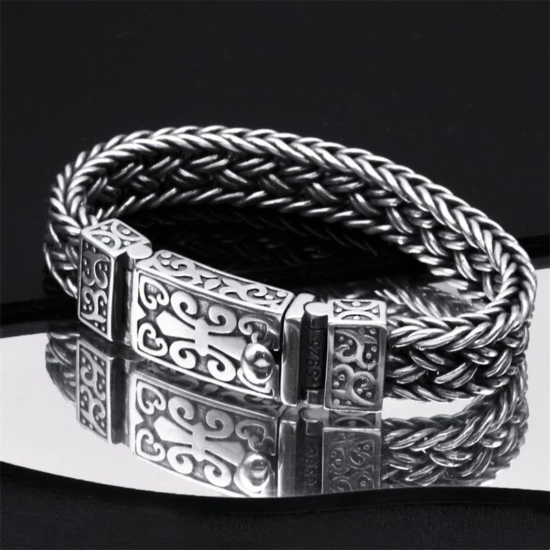 Buddha Stones Retro Vine Totem Pattern Braided Healing Chain Bracelet Bracelet BS 1