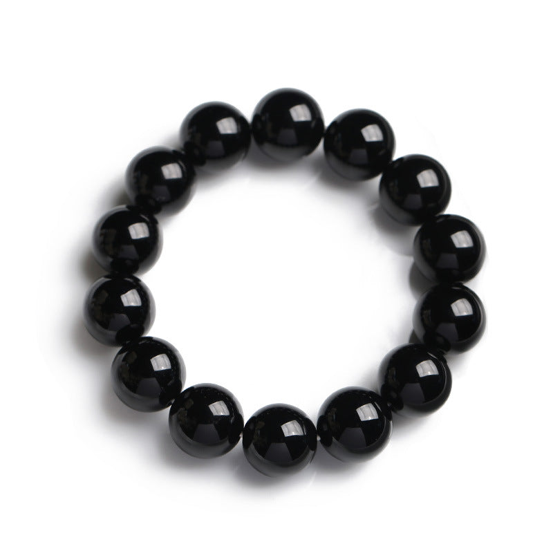 Bracelet porte-bonheur en onyx noir naturel Foviel