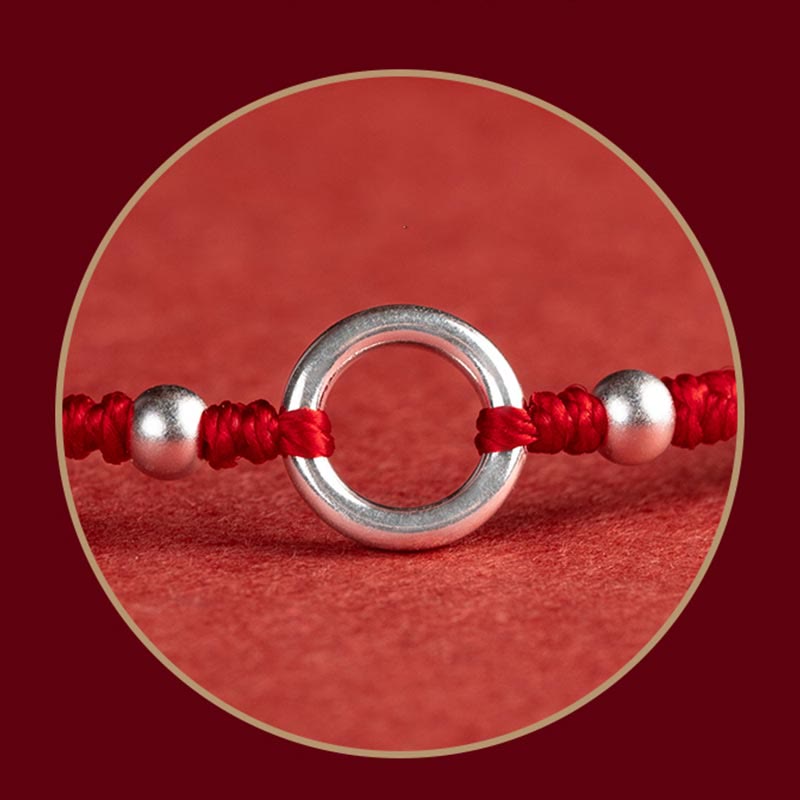 Buddha Stones 925 Sterling Silver Lucky Fortune Peace Joy Lotus Peace Buckle Red String Bracelet Bracelet BS 24