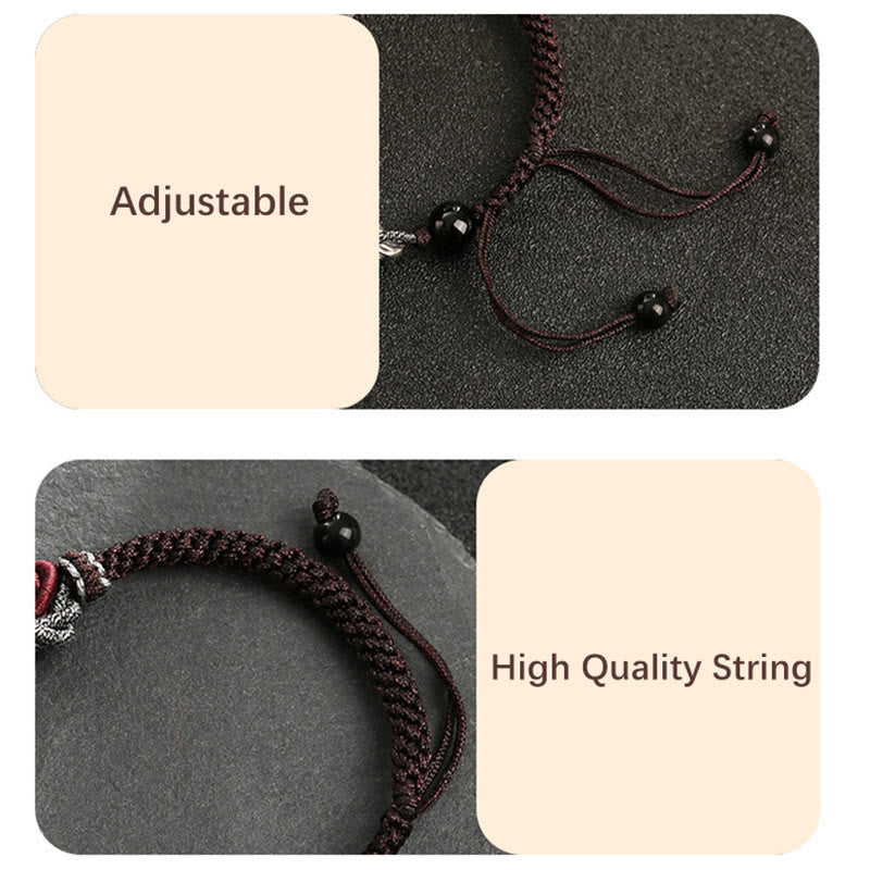 Buddha Stones 925 Sterling Silver Auspicious Dragon Success Handcrafted Braided Bracelet - image 5