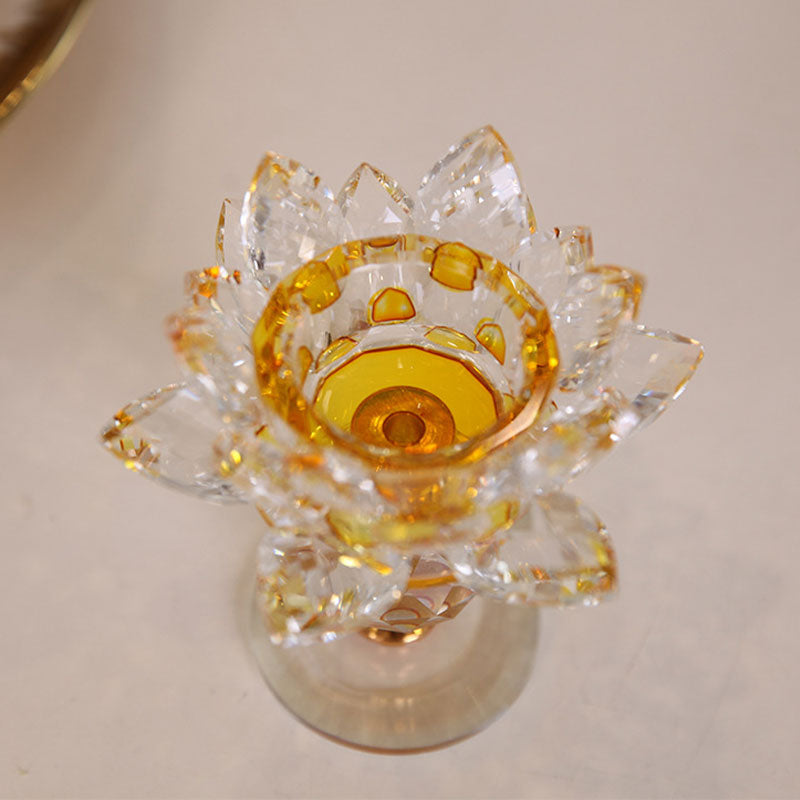 Buddha Stones Tibetan Lotus Candlestick Ornament Decoration BS 8