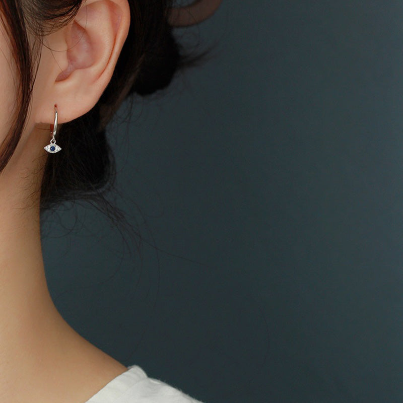 Buddha Stones 925 Sterling Silver Evil Eye Blessing Protection Stud Earrings Earrings BS 5