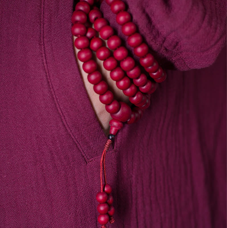 Buddha Stones 108 Mala Beads Natural Abelia Biflora Wood Protection Bracelet Mala Bracelet BS 3