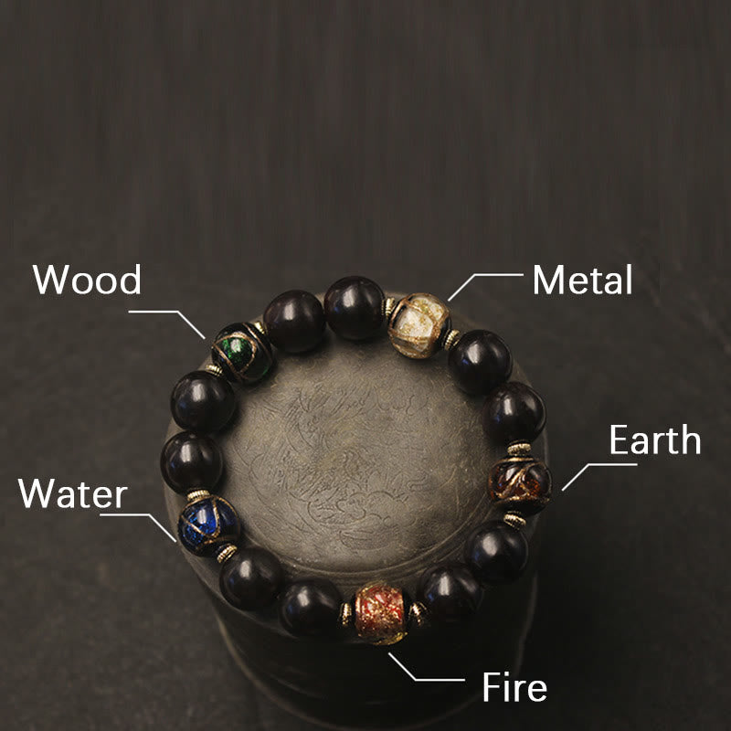 Buddha Stones Western Soapberry Incense Ash Liuli Glass Bead Wealth Bracelet Bracelet BS 2