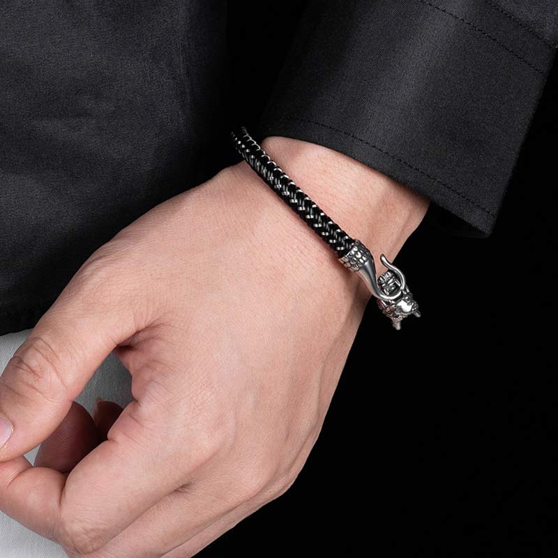 Buddha Stones Dragon Titanium Steel Protection Luck Bracelet Bracelet BS 3