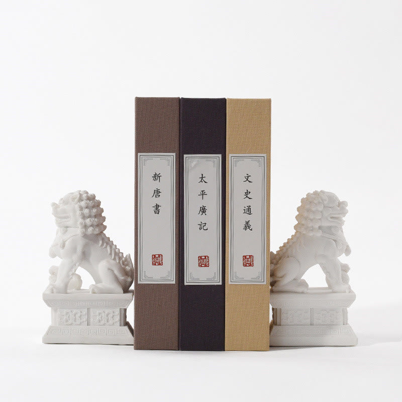Buddha Stones 2Pcs Lion Statue Courage Strength Resin Home Office Decoration Decorations BS 6