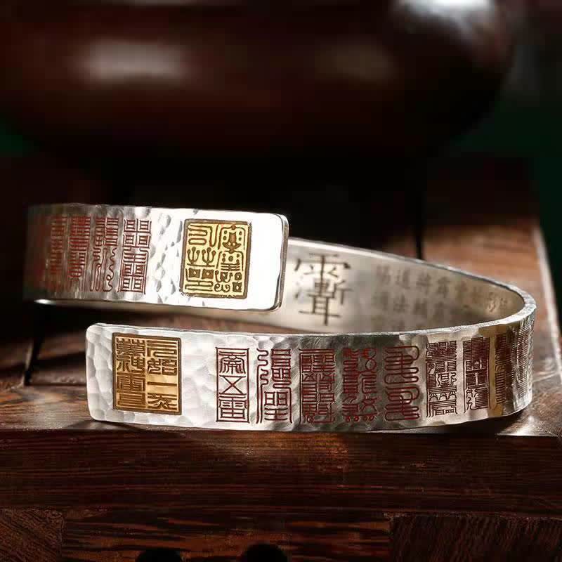 Buddha Stones Letters Copper Balance Healing Cuff Bracelet Bangle Bracelet Bangle BS Copper