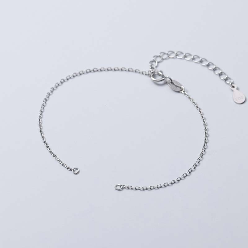 Buddha Stones 925 Sterling Silver Semi-finished Chain Blessing Bracelet Bracelet BS Silver