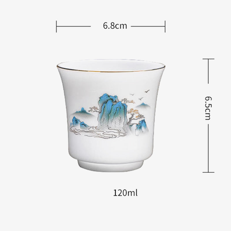 Buddha Stones Mountains Rivers Tree Ceramic Teacup Kung Fu Tea Cup 120ml Cup BS 11