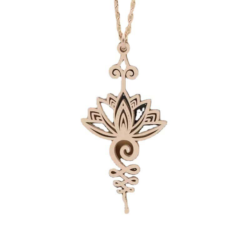 Buddha Stones Lotus Luck Wealth Necklace Pendant Necklaces & Pendants BS 6