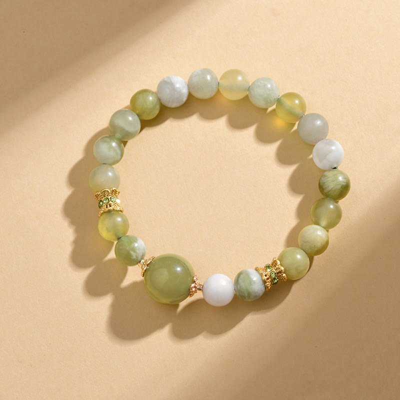 Buddha Stones Green Grape Color Jade Abundance Bracelet Bracelet BS 5