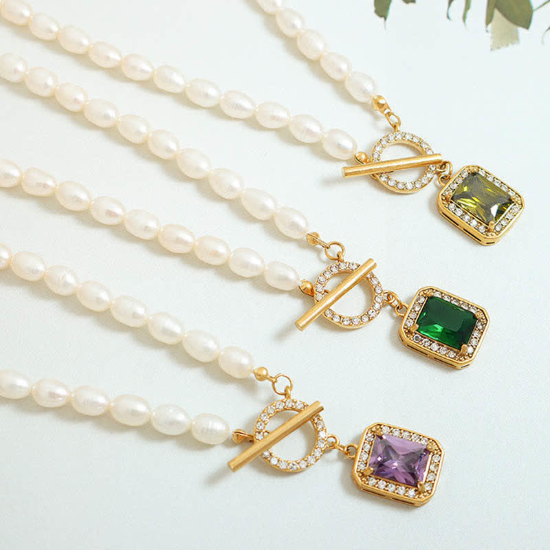 Buddha Stones Pearl Zircon Wealth Charm Necklace Pendant Necklaces & Pendants BS 3