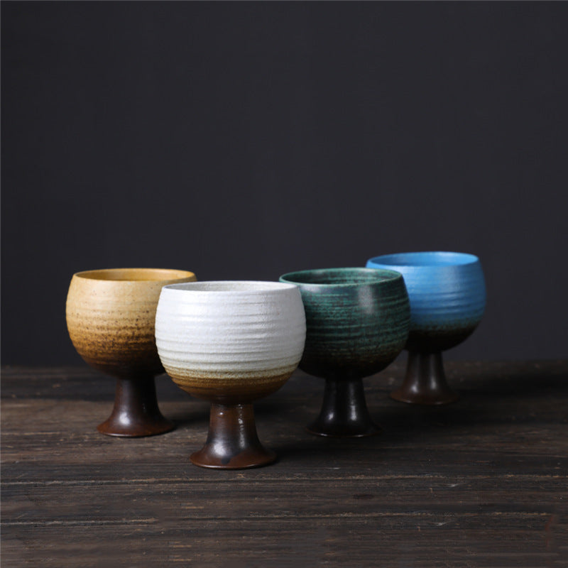 Buddha Stones Small Capacity Goblet Design Ceramic Wine Coffee Mug Tea Coffee Cup 170ml Coffee Mug BS 1