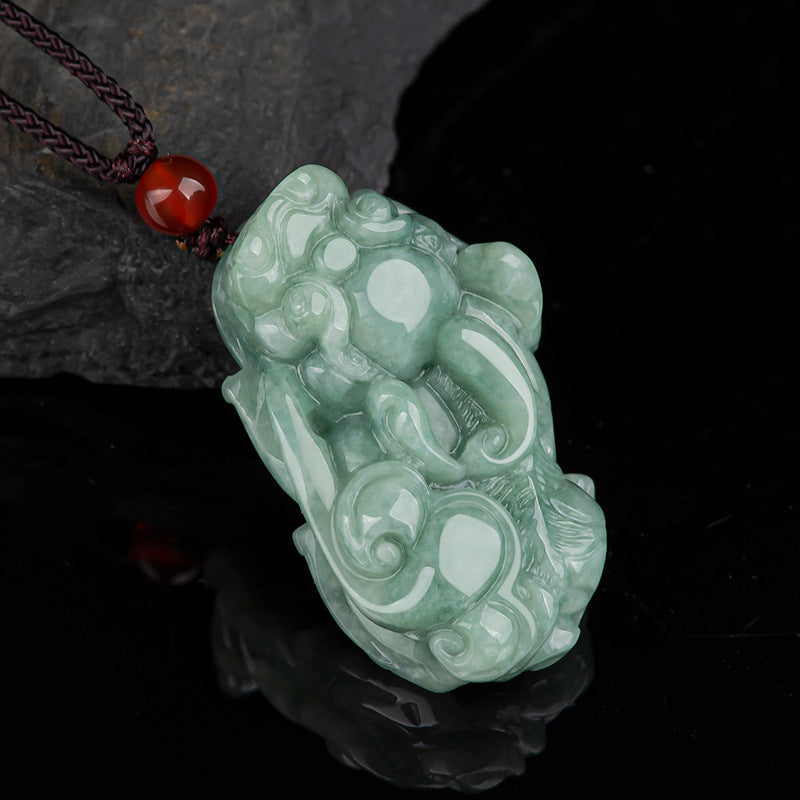 Buddha Stones Jade PiXiu Wealth Luck String Necklace Pendant Necklaces & Pendants BS PiXiu (Wealth ♥ Luck)