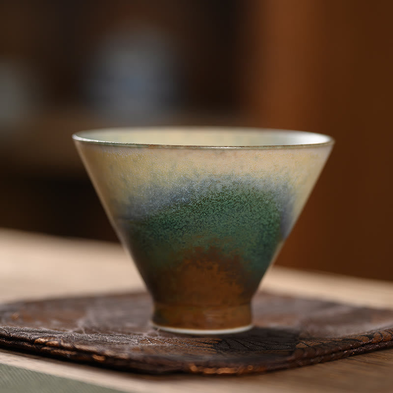 Buddha Stones Vintage Furnace Transmutation Kiln Porcelain Teacup Kung Fu Tea Cup Cup BS 7.2cm*5.2cm*60ml