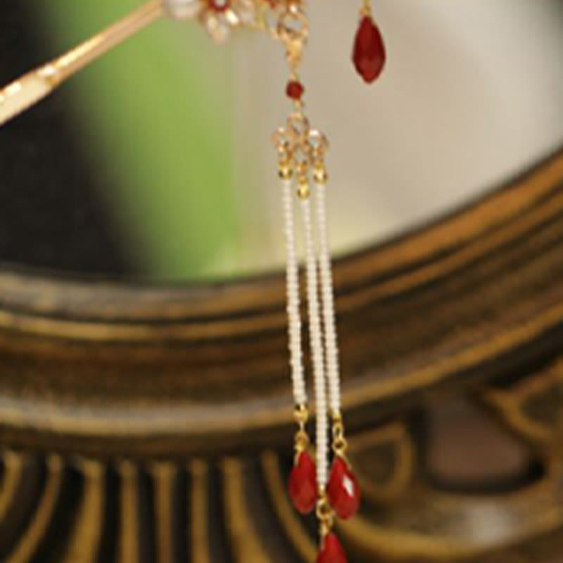 Foviel Klassische chinesische Stil Blume sz. Schmetterling Pearlagil Haar Clip Haarnadel Haar Krone