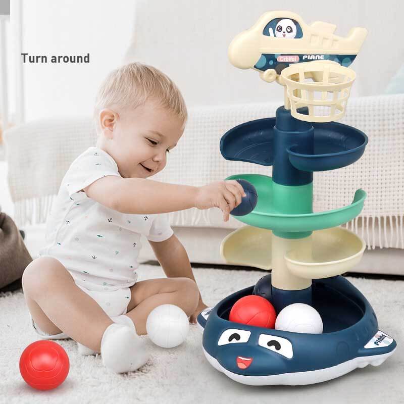 Fidtoy Ball Drop Toy para niños pequeños de 1 a 6 años, juego de lanzamiento, juguete de aprendizaje con luz de sonido, juego educativo para interiores