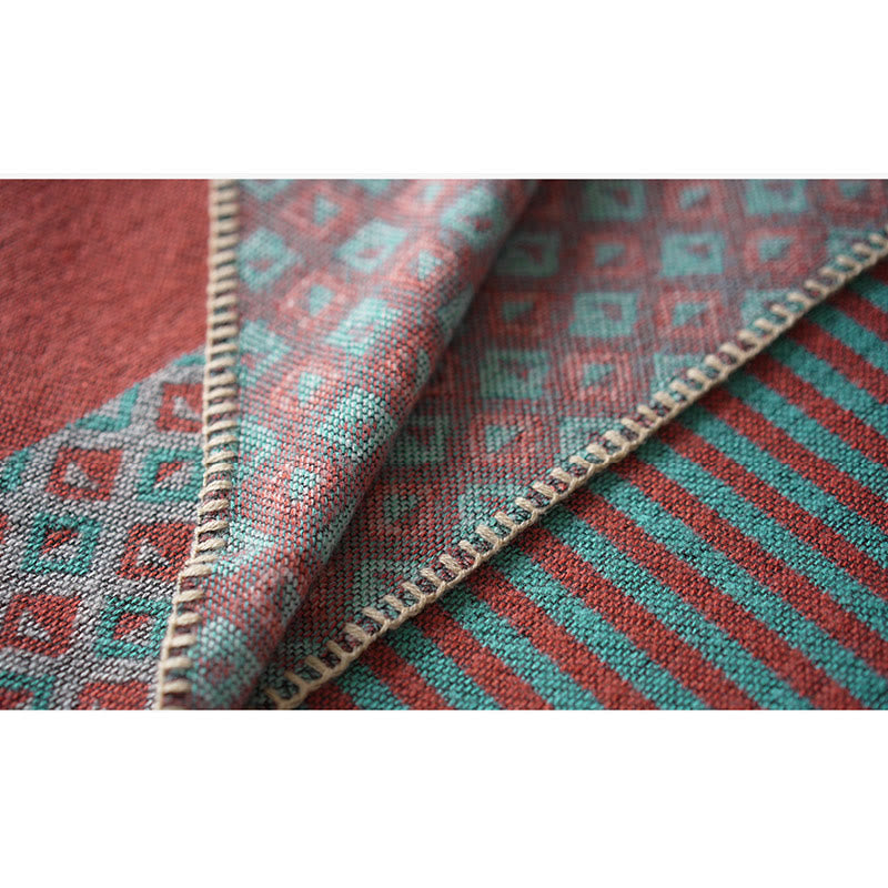Buddha Stones Tibetan Shawl Striped Diamond Pattern Winter Warm Soft Scarf Tibetan Shawl BS 10