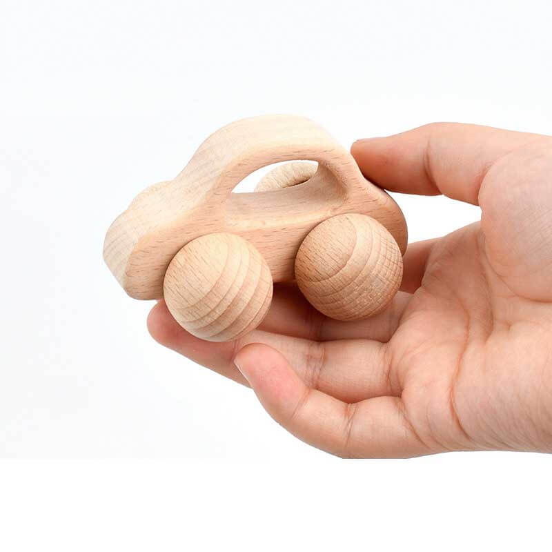 Fidtoy Wooden Baby Rattle & Teether Toy Set – Montessori Sensory & Motor Skill Development