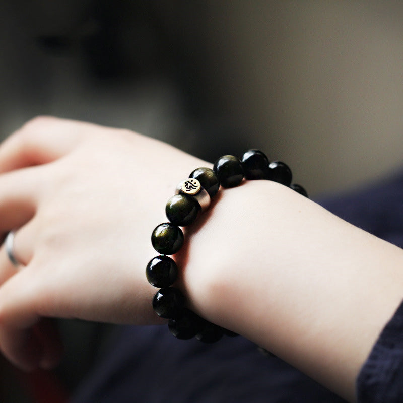 Buddha Stones Chinese Zodiac Obsidian Purification Bracelet - image 6