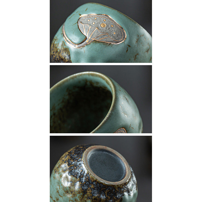 Buddha Stones Lotus Pod Engraved Teacup Kung Fu Tea Cup Cup BS 8