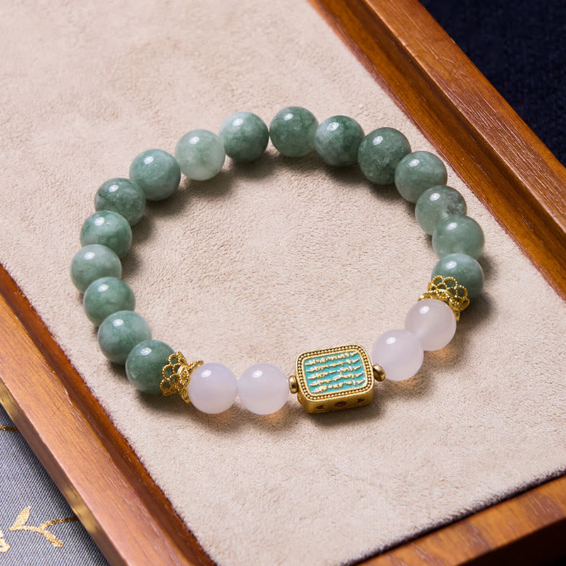 Foviel Promote New Beginnings Mint Green Jade Bracelet Bangle Bundle