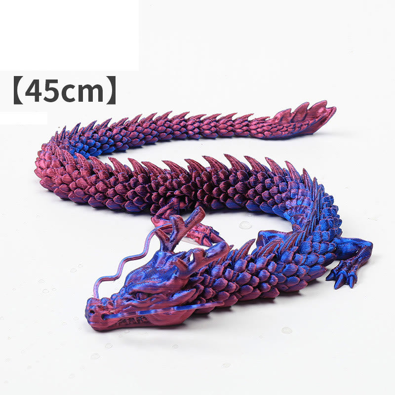 Buddha Stones Feng Shui Dragon Luminous 3D Printed Dragon Luck Success Home Decoration Decorations BS Purple Dragon 45cm