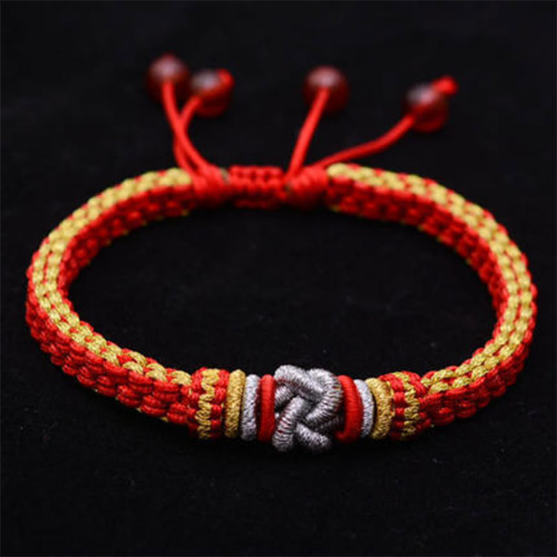 Buddha Stones Colorful Rope True Love Knot Luck Handmade Bracelet Bracelet BS 15