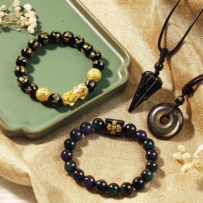 Buddha Stones Absorbing Negative Energies Obsidian Bundle Halloween Special Bundle BS main