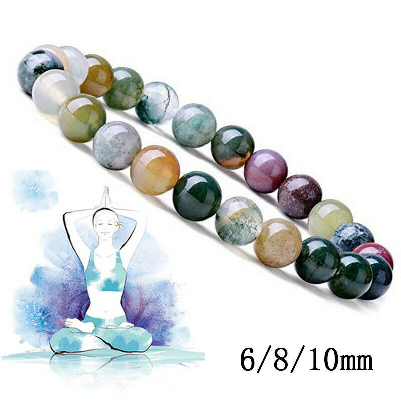 Buddha Stones India Agate Beads Luck Yoga Bracelet Bracelet BS 10mm