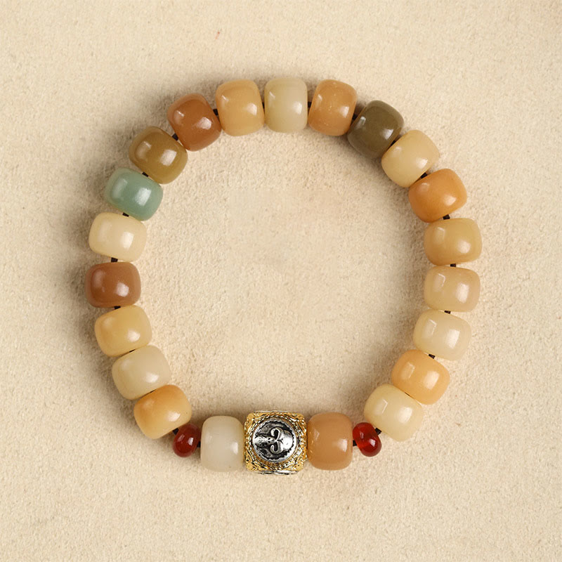 Buddha Stones Natural Bodhi Seed The Lord of the Corpse Forest Om Mani Padme Hum Wisdom Bracelet Bracelet BS Bodhi Seed&The Lord of the Corpse Forest