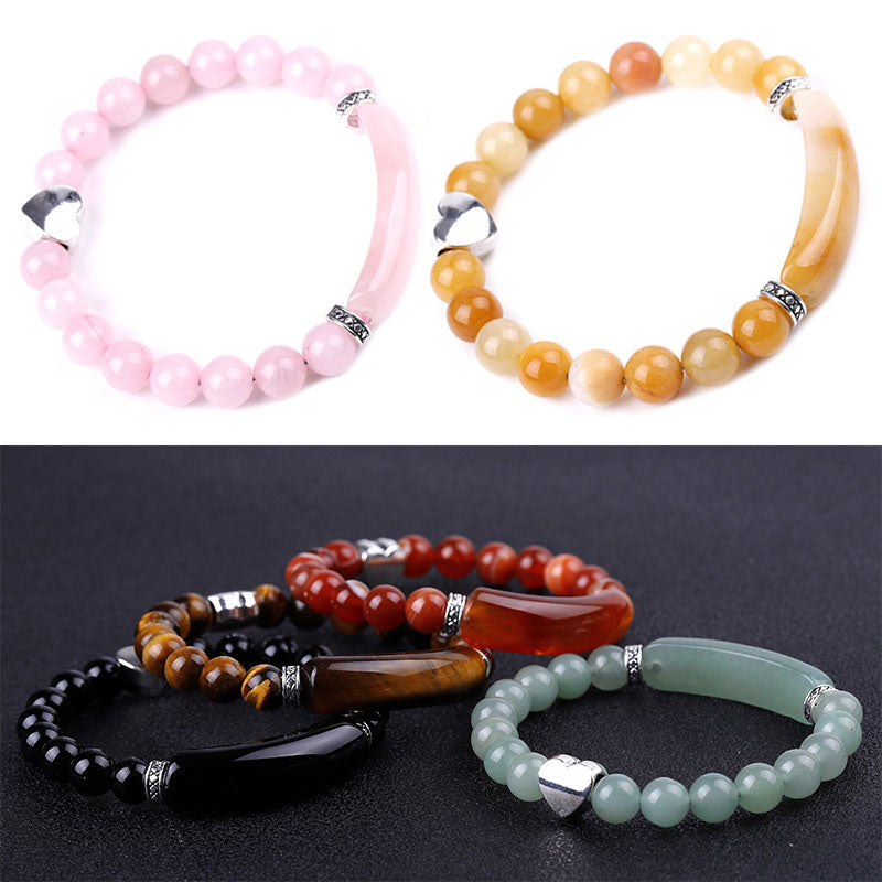 Natural Crystal Beads Unisex Heart Bracelet Bracelet BS 14