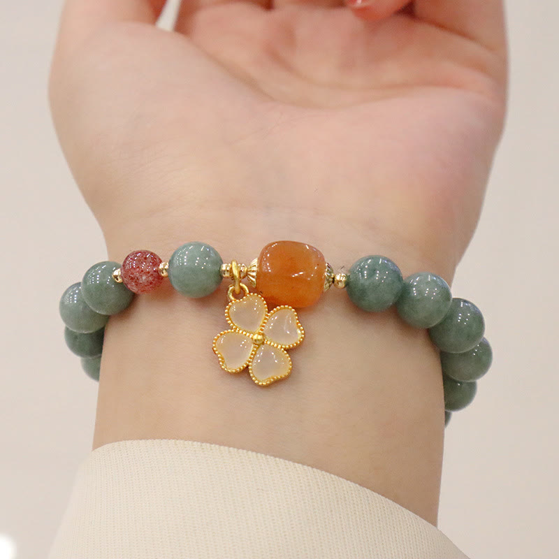 Foviel Bring Good Luck Green Jade Bracelet Bangle Bundle