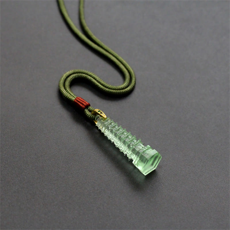 Buddha Stones Liuli Ancient Pagoda Wisdom Necklace Necklaces & Pendants BS 14