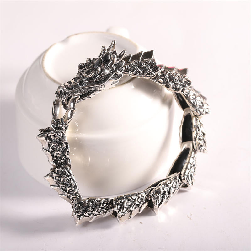 Foviel 925 Sterling Silber Drachen Glück Erfolg Armband