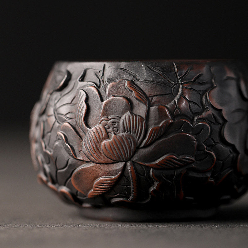 Buddha Stones Lotus Leaf Flower Landscape Dragon Bamboo Ceramic Teacup Kung Fu Tea Cup Bowl Cup BS 3