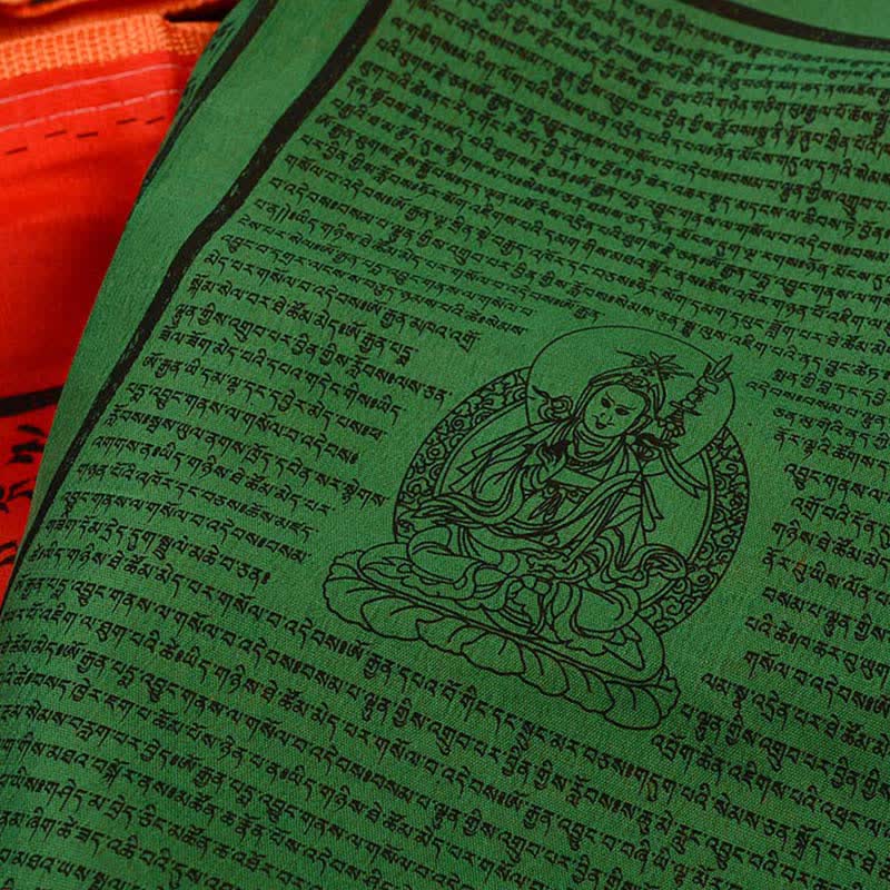 Buddha Stones Tibetan 5 Colors Silk Windhorse Auspicious Outdoor 25 Pcs Prayer Flag TIBETAN PRAYER FLAGS buddhastoneshop 21