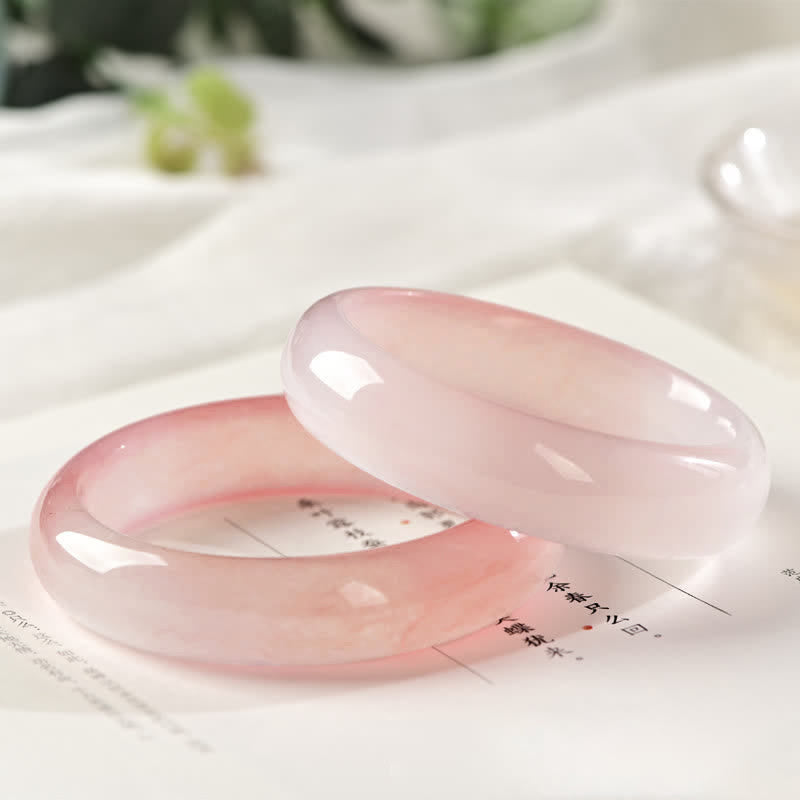 Buddha Stones Pink Golden Silk Jade Wealth Bracelet Bangle Bracelet & Bangle BS 8