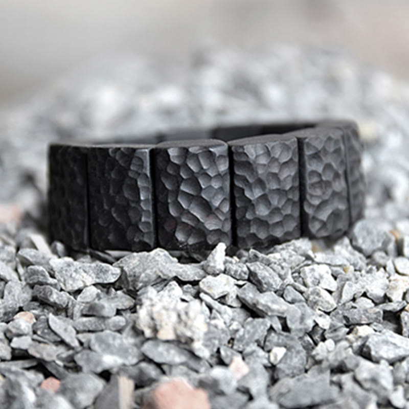 Buddha Stones Vintage Ebony Wood Texture Peace Couple Bracelet Bracelet BS 7