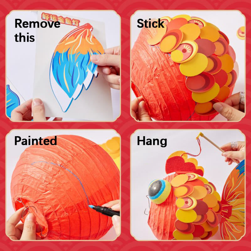 DIY Good Luck Koi Fish Lantern Assembly Steps