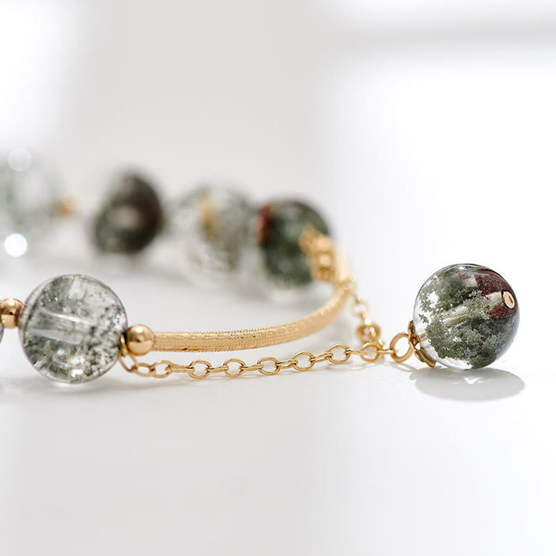 Buddha Stones Green Phantom Crystal Confidence Charm Bracelet Bracelet BS 9