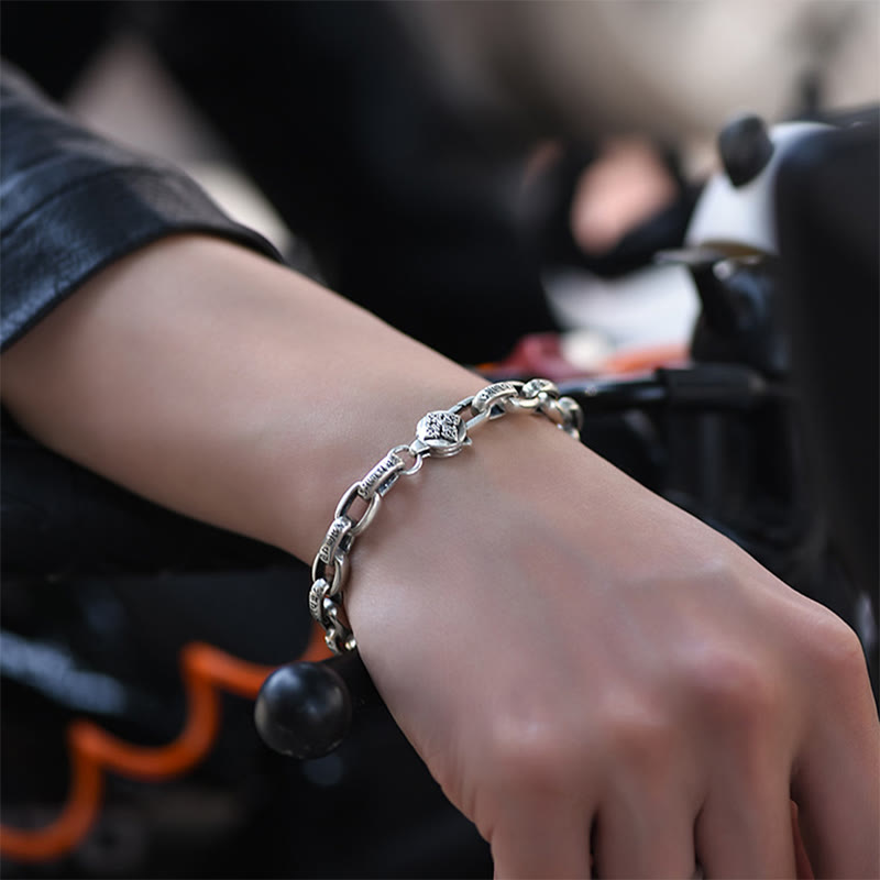 Buddha Stones Om Mani Padme Hum Double Dorje Copper Engraved Wisdom Bracelet Bracelet BS 17