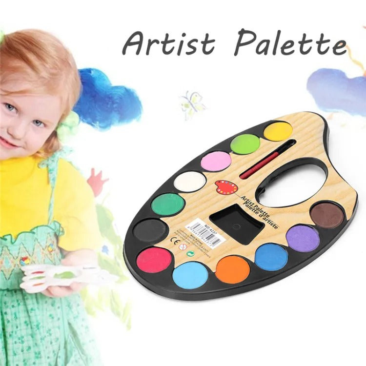 Kit de paleta de artista de plástico, 12 colores pequeños - 240