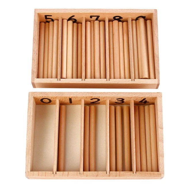 Juguete de conteo Montessori Fidtoy Spindle Box para matemáticas tempranas