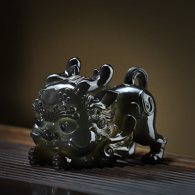 Buddha Stones Color Changing Small PiXiu Ingot Resin Tea Pet Wealth Home Figurine Decoration Decorations BS 2