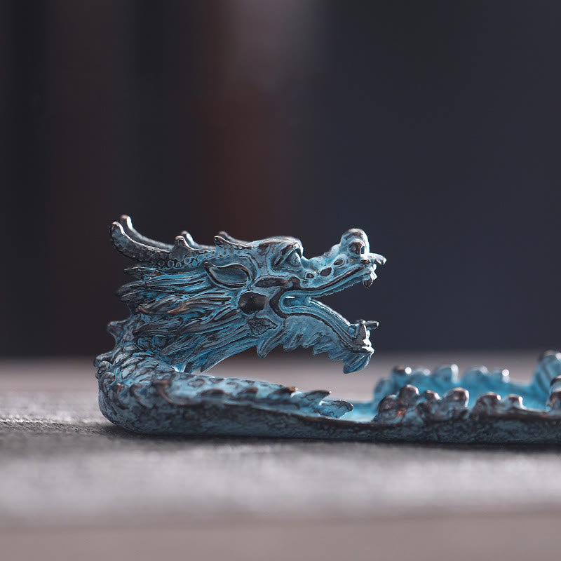 Buddha Stones Auspicious Dragon Strength Alloy Incense Burner Decoration Incense Burner BS 7