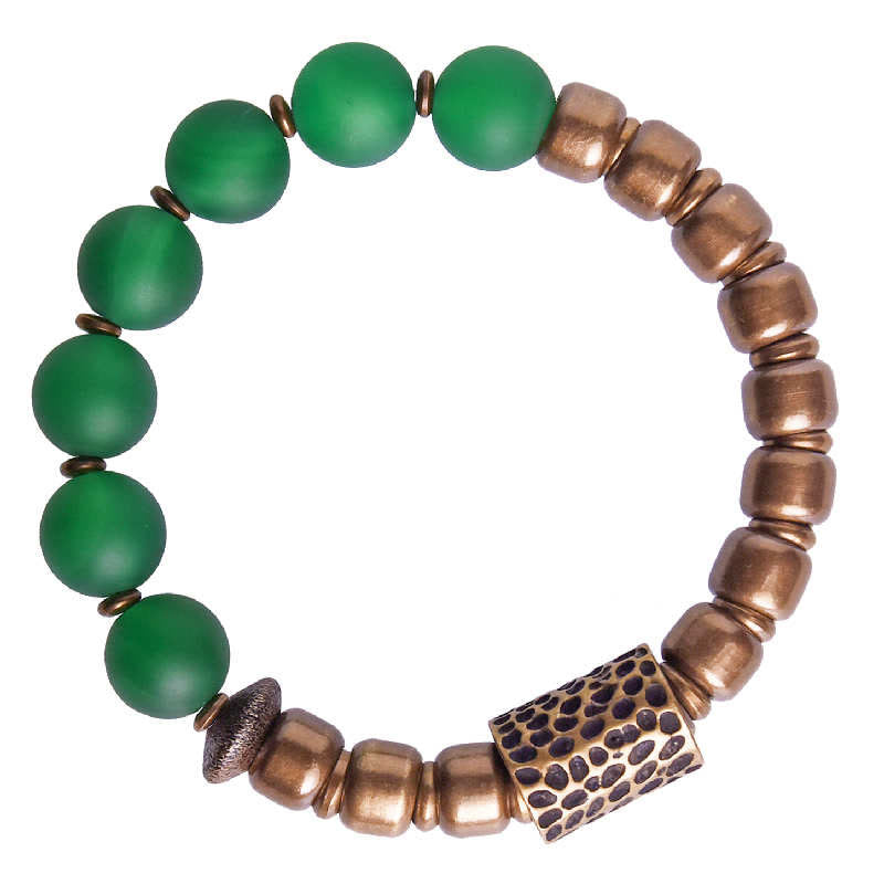 Buddha Stones Tibetan Red Agate Green Agate Copper Confidence Fortune Bracelet Bracelet BS 13